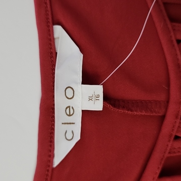 Cleo Women's Rose Pink Short Sleeves Top Loop Cutout Neckline Drapy Size XL - Picture 4 of 11